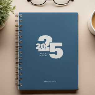 Agenda Semana Espiral Real Azul Sobreposto
