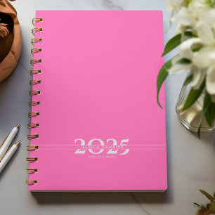 Agenda Semanal de Divisão de Texto Sobreposto Cor-de-Rosa