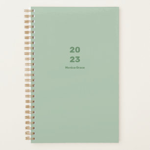 Agenda Semanal minimalista moderno de 2023 verde