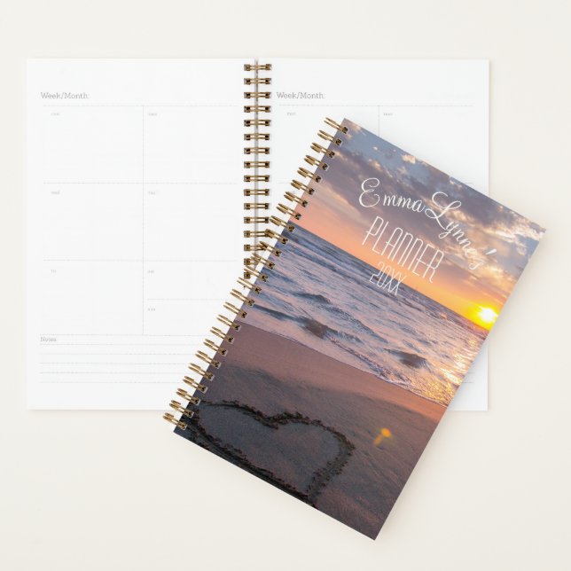 Agenda Semanal Personalizado, Nome Mensal da Praia Sunset (Exibição)