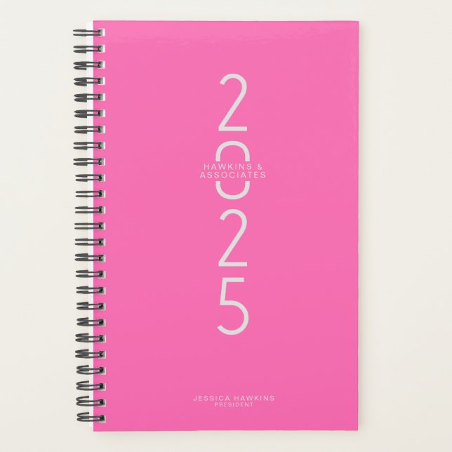 Agenda Semanal Vertical Rosa Quente (Frente)