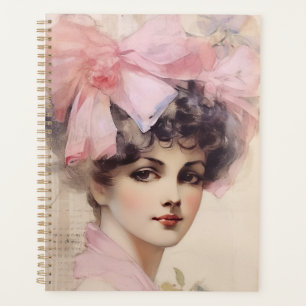 Agenda Senhora Whimsical em Ilustração Rosa