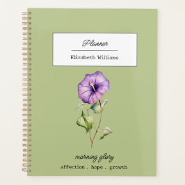 Agenda September Birth Flower Morning Glory Personalized