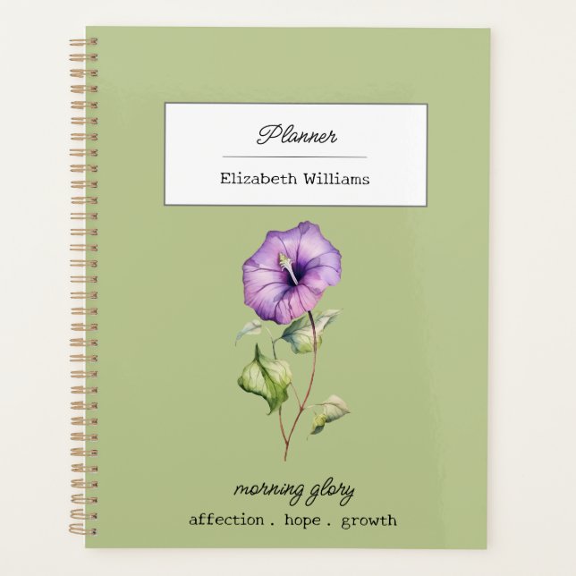 Agenda September Birth Flower Morning Glory Personalized  (Frente)