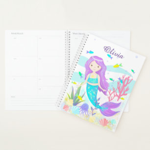 Agenda Sereia Bonita Sob o Mar Neon