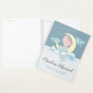 Agenda Sereia Moon e Estrelas Siren Mística Pia-Penteada
