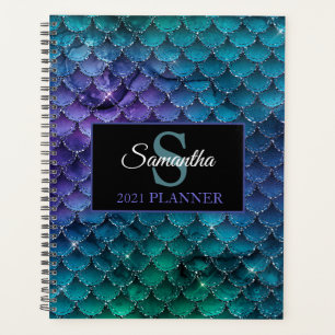 Agenda Sereia Roxo-Teal Scalid Monograma Luxo