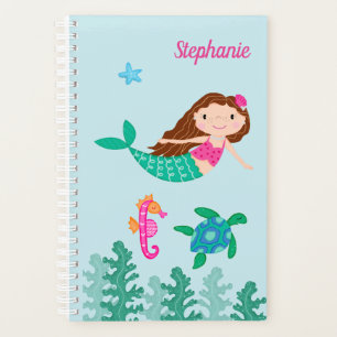 Agenda Sereia Sob O Mar Azul Personalizado