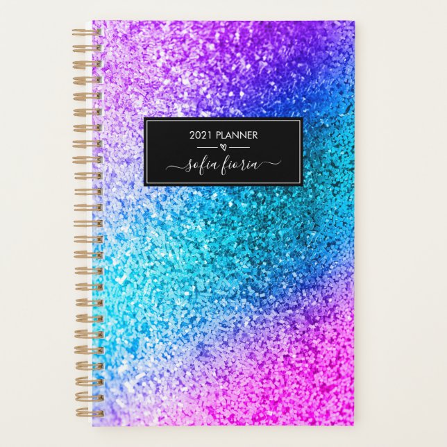 Agenda Sereid Glitter Elegant Script Name 2021 (Frente)