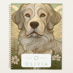 Agenda Serene Dog Planner com Nome e Monograma