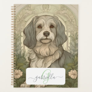 Agenda Serene Dog Planner com Nome e Monograma