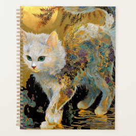 Agenda Serene Rinpa Cat | Zen Dourado japonês