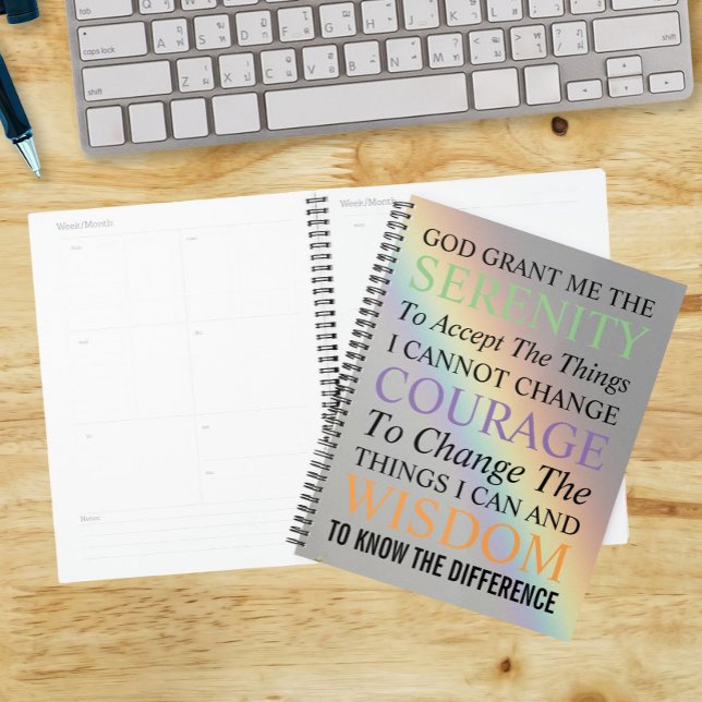 Agenda Serenity Prayer Colorful Rainbow (In Situ)