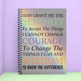 Agenda Serenity Prayer Colorful Rainbow