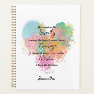 Agenda Serenity Prayer Watercolor