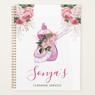 Agenda Serviço de Limpeza Sabão de prato com Cuta Floral