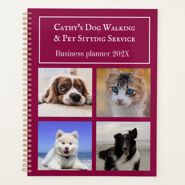 Agenda Serviço Personalizado de Fotos de Pet Sitting e Pa (Frente)