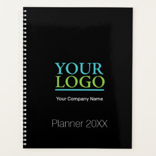 Agenda Seu logotipo/nome da empresa DIY/ano/preto