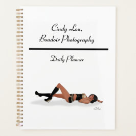 Agenda Sexy Brunette Pinup Girl Sleing Daily Planner