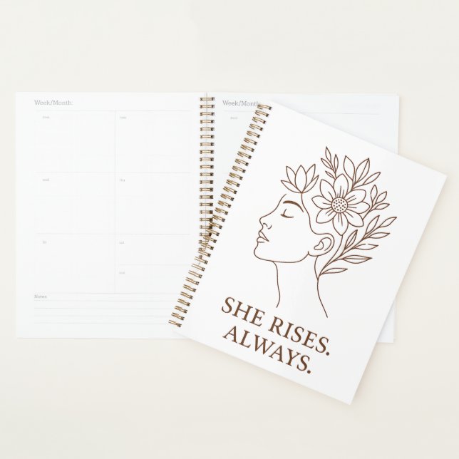 Agenda She Rises. Always — Minimalist Empowerment Design (Exibição)