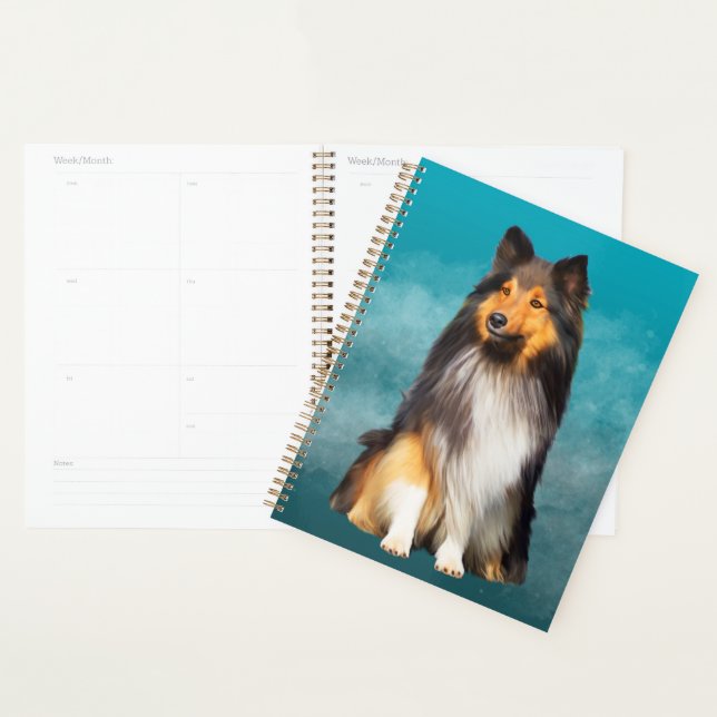 Agenda Sheltie Shetland Sheepdog Art Portrait (Exibição)