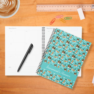 Agenda Shetland Sheepdog Pattern Aqua