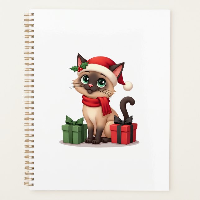 Agenda Siamese Cat Xmas Holiday Santa Siamese Cat Christm (Frente)