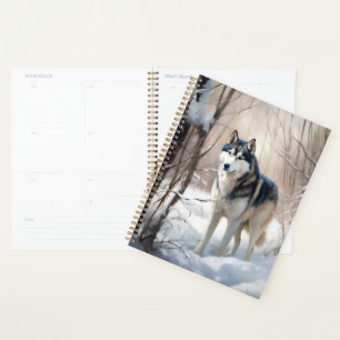 Agenda Siberian Husky Deixe-o nevar no Natal