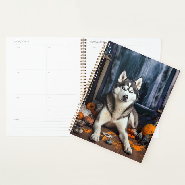 Agenda Siberian Husky Pumpkins Halloween Scary (Exibição)