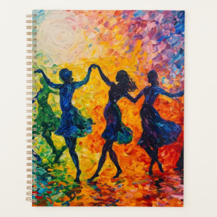 Agenda Silhouettes Coloridos Dançando