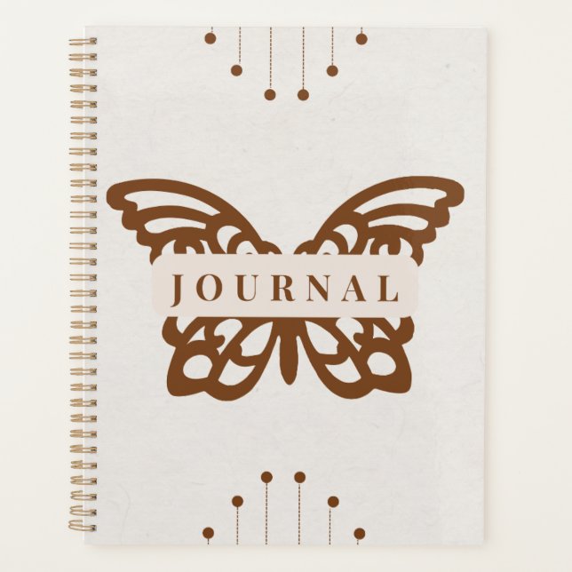 Agenda Silhueta de Borboleta Boho Moderna & Mística  (Frente)
