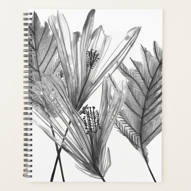 Agenda Silhueta Floral - Cinza (Frente)