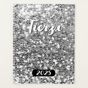 Agenda Silver Chunky Glitter Personalizado 2025