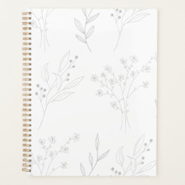 Agenda Silver Floral Boho Wedding