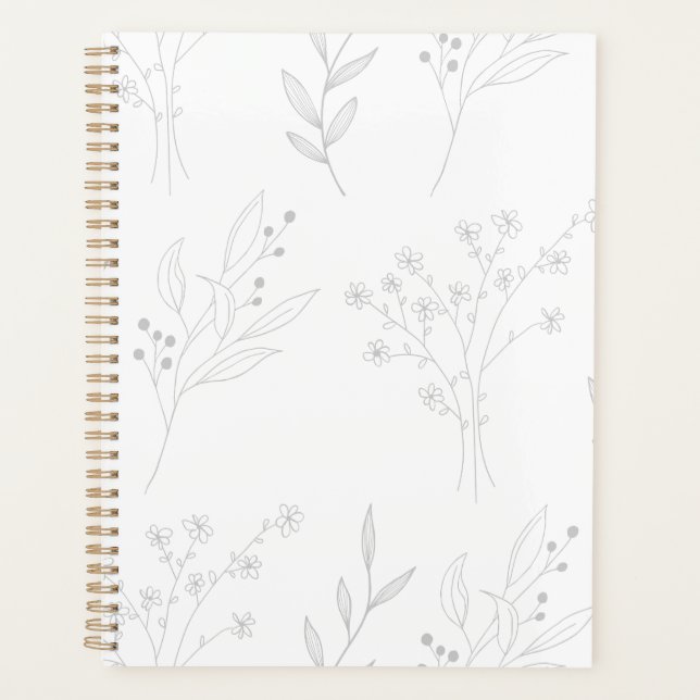 Agenda Silver Floral Boho Wedding (Frente)