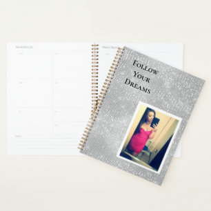 Agenda Silver Sparkle Sua Cotação Personalizada de Foto