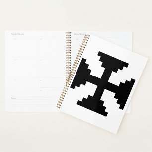 Agenda Símbolo de Cruz Preta de Arte Pixel