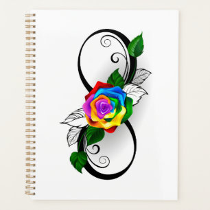 Agenda Símbolo de Infinito com Rosa Arco-íris