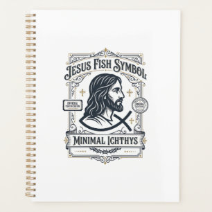 Agenda Símbolo de Peixe de Jesus Minimal Ichthys Peixe de
