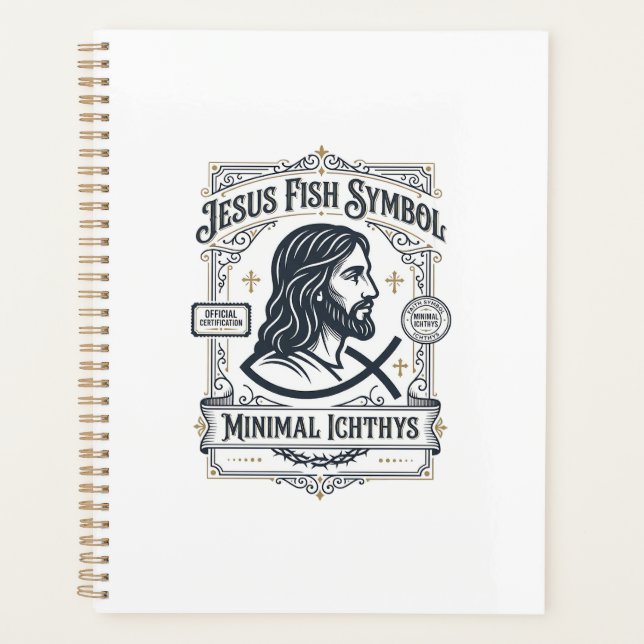Agenda Símbolo de Peixe de Jesus Minimal Ichthys Peixe de (Frente)