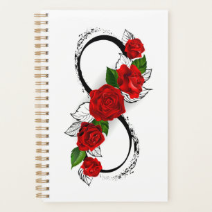 Agenda Símbolo do Infinito com Rosas Vermelhas