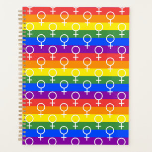 Agenda Símbolo feminino - Padrão do arco-íris