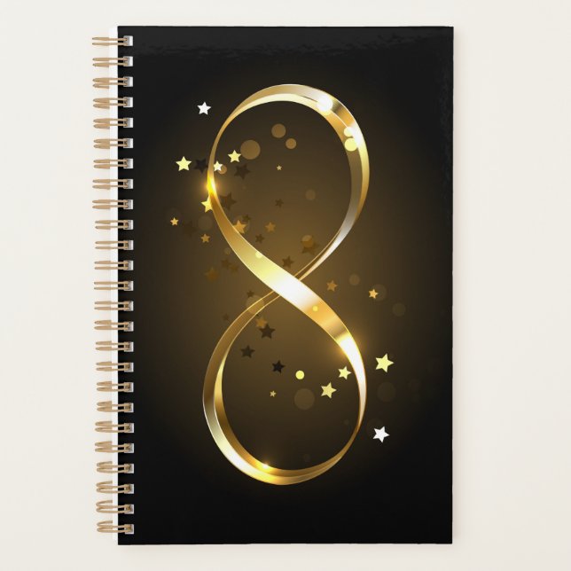 Agenda Símbolo Infinity do ouro (Frente)