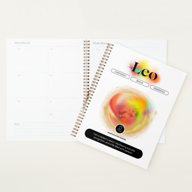 Agenda Símbolo Moderno Zodiac Cotação Leo | Elemento Fogo (Exibição)