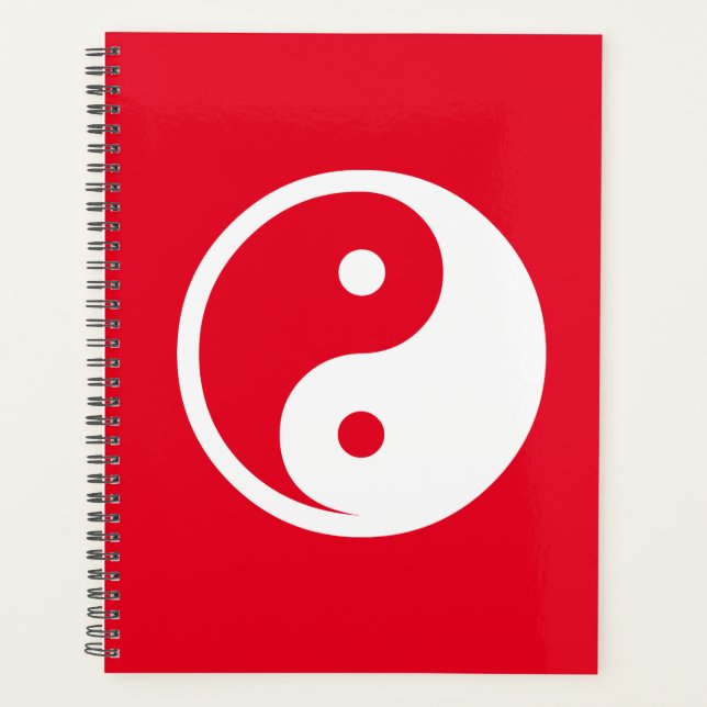 Agenda Símbolo Yin Yang - tatuagem sólida design 2 (Frente)