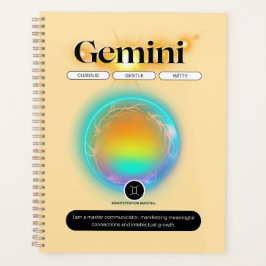 Agenda Símbolo Zodiac Moderno Gemini Cita Elemento Ar