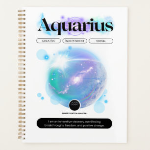 Agenda Símbolo Zodiano Moderno Aquarius Citar Elemento de