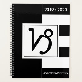 Agenda Símbolo Zodiano Personalizado Capricórnio Preto e 