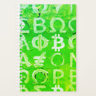 Agenda Símbolos de Bitcoin (Lucro Brilhante Verde - 7)