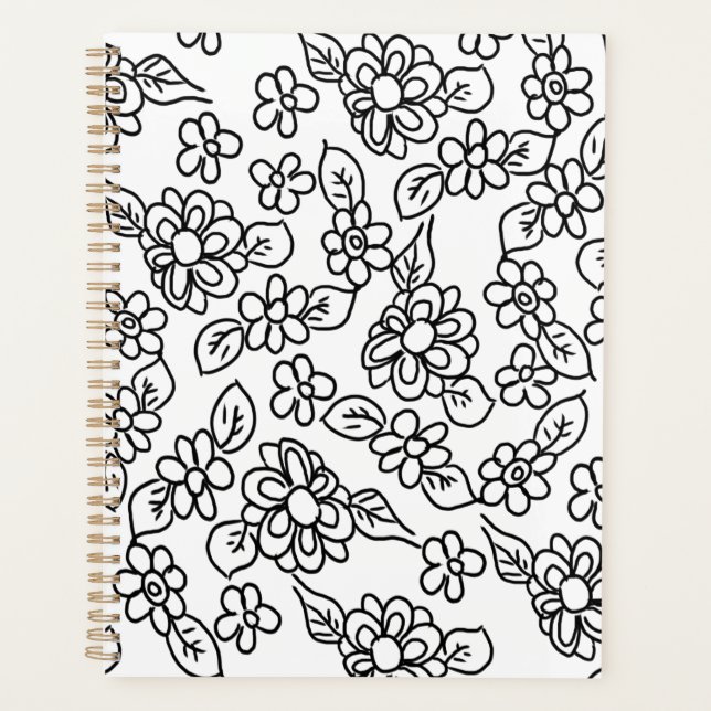 Agenda Simple floral drawing Planner (Frente)